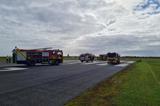 Fire engines on an airport runway